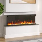 INMOZATA 50" Electric Fireplace, Recessed/Freestanding, LED Flame, Remote (New)