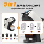 19 Bar 5-in-1 Espresso Coffee Machine for Multiple Capsules (New)