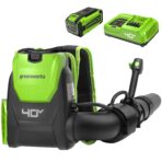 Greenworks 40V (165 MPH / 660 CFM / 75+ Compatible Tools) Cordless Brushless Backpack Leaf Blower, 8.0Ah Battery and Charger Included, Green (New)