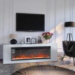 INMOZATA 50" Electric Fireplace, Recessed/Freestanding, LED Flame, Remote (New)