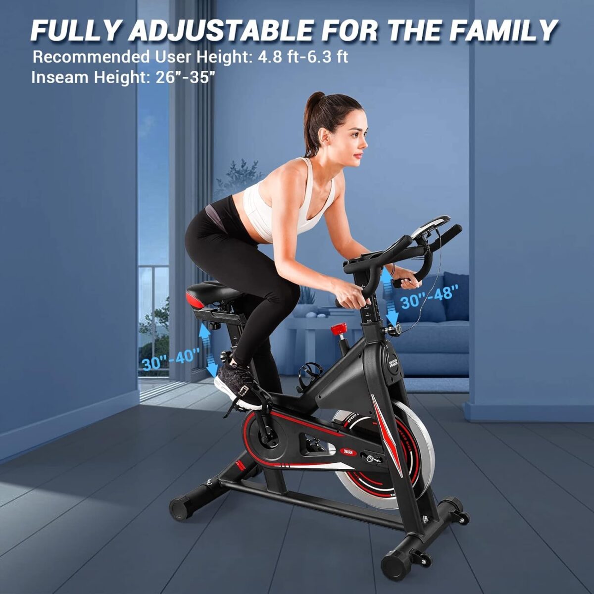 DMASUN Exercise Bike, Magnetic, LCD Display, 350LB Capacity (New)