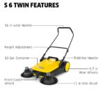 Kärcher S 6 Twin Floor Sweeper: 33.9" Width, 10 Gallon Capacity, 32,300 Sq Ft/Hour. (New)