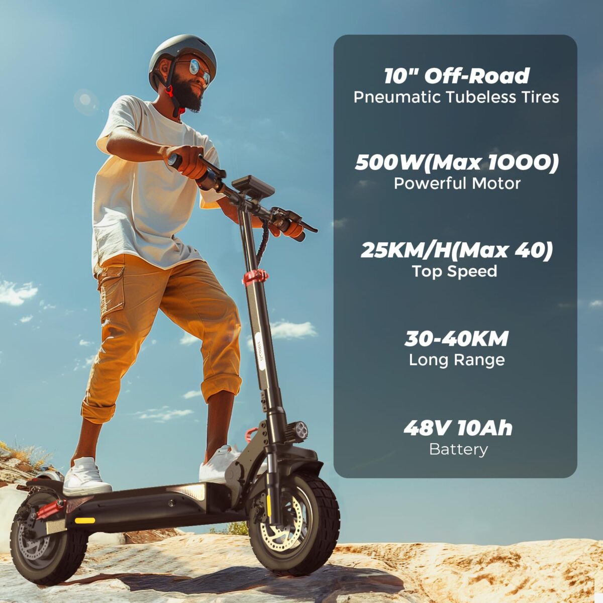 iScooter iX3/iX4 Electric Scooter: 40-45KM Range, 10" Tires, 4 Shock Absorbers (New)