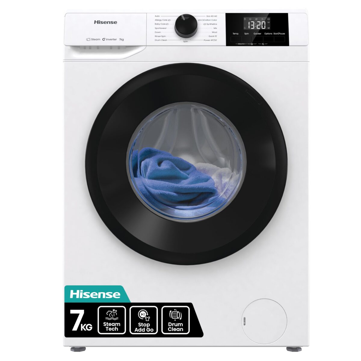 Hisense WF1G7021BW 7KG Front Load Washer, 1200 RPM, Inverter, White (New)