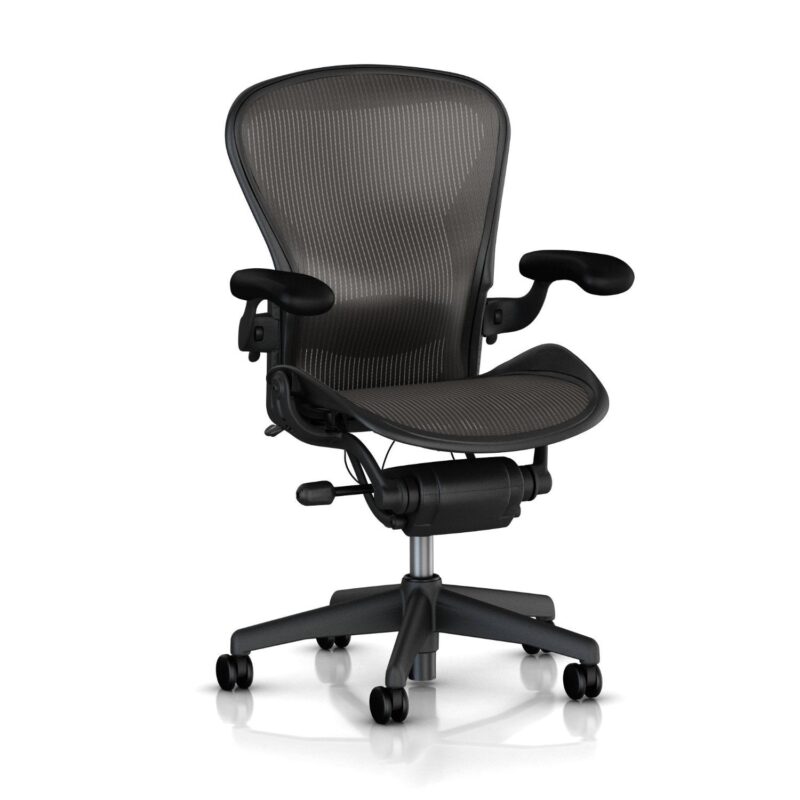 Herman Miller Aeron Executive Office Chair, Stainless Steel, Size B, Adjustable Arms. (New)