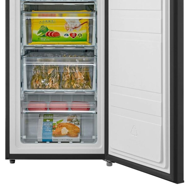 Cookology Tall Upright Fridge & Freezer Pack in Black, 55 x 142cm tall, Side-by-Side (New)