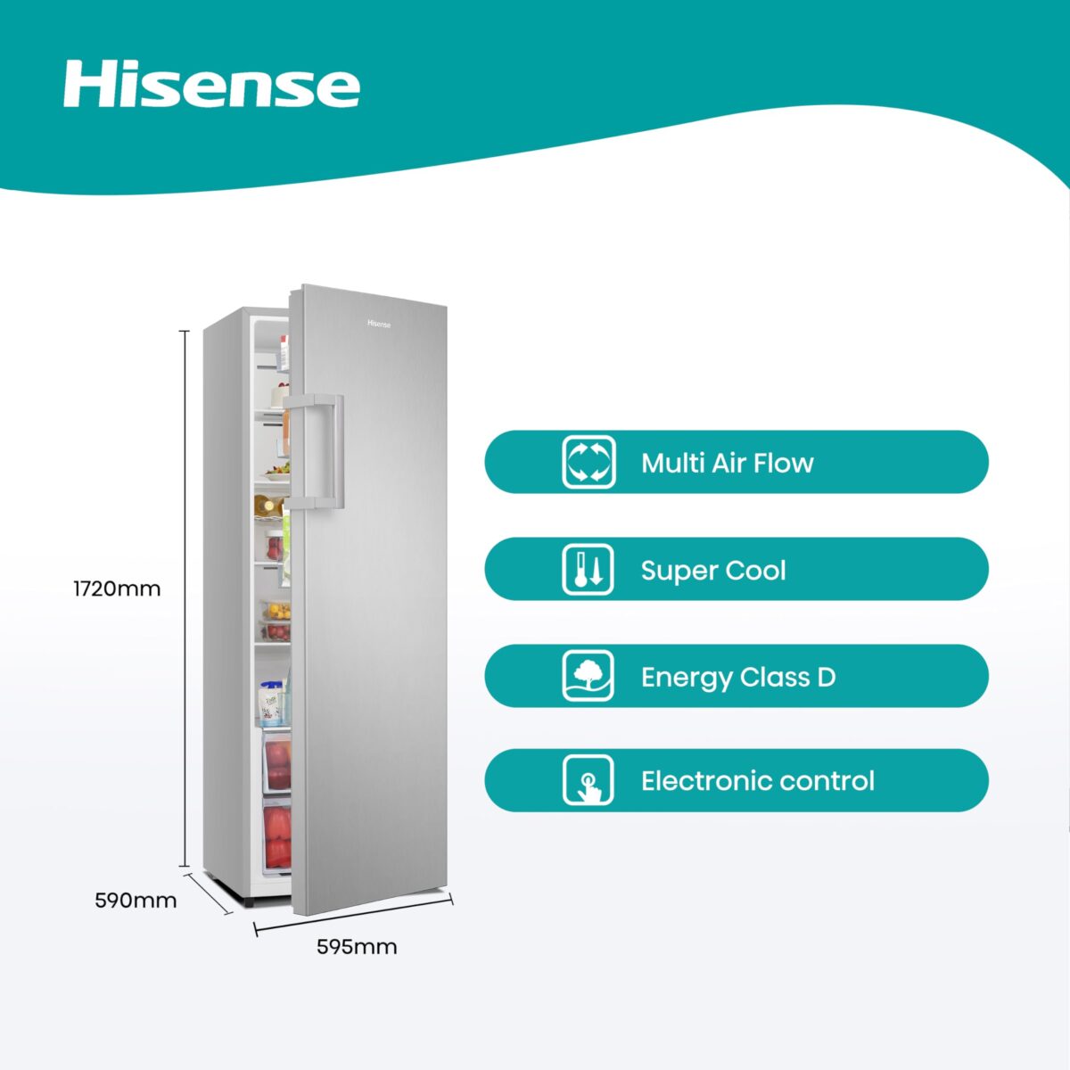 Hisense RL415N4ACE Freestanding Refrigerator, Grey (New)