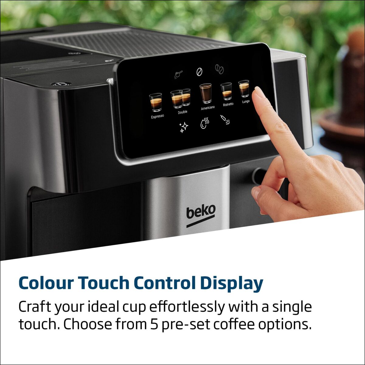 Beko CEG7302B Bean-to-Cup Coffee Machine: 19 Bar, Touch Screen, 2L. (New)