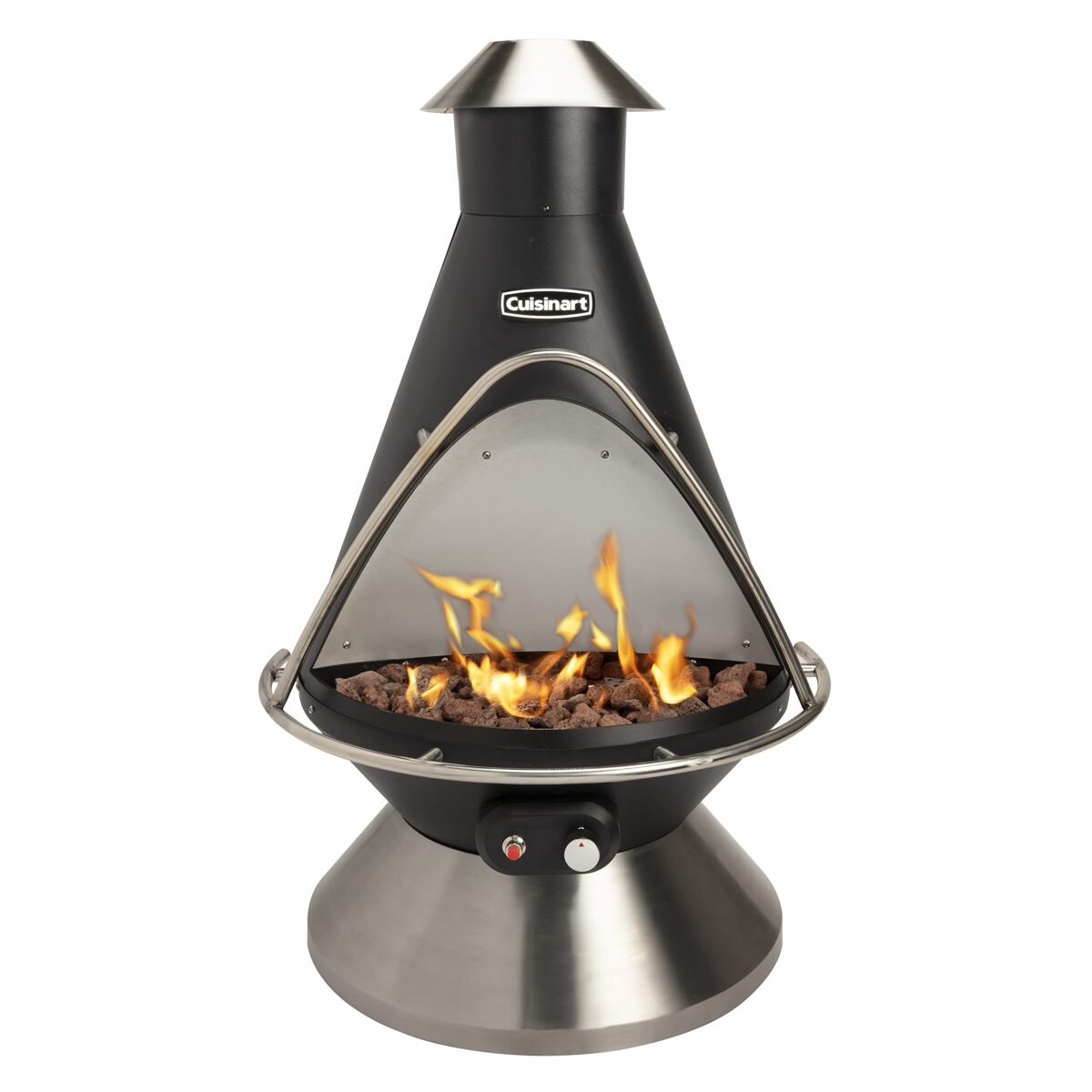 Cuisinart COH-600 Propane Chimenea Fire Pit, Patio Heater, Safety Switch, Lava Rocks (New)