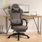 Dowinx Gaming Chair: Recliner, Massage, Footrest, Ergonomic, Grey (New)