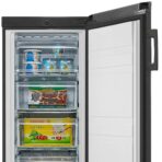 Cookology Tall Upright Fridge & Freezer Pack in Black, 55 x 142cm tall, Side-by-Side (New)