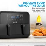 Baridi DH172 Dual Zone Air Fryer: 8L, 8-in-1, Oil-Free, Touch Control. (New)