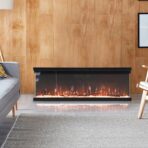 INMOZATA 50" Electric Fireplace, Recessed/Freestanding, LED Flame, Remote (New)