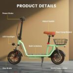 iScooter i12 Electric Scooter with Seat & Rear Basket (New)