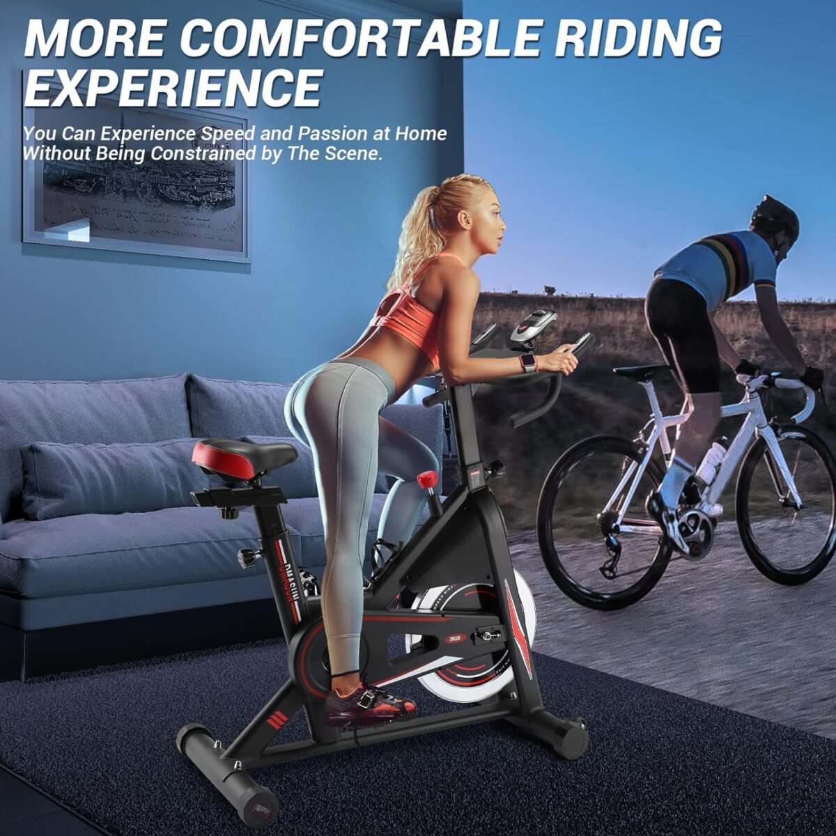 DMASUN Exercise Bike, Magnetic, LCD Display, 350LB Capacity (New)