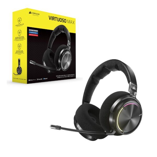 Corsair Virtuoso MAX Wireless Gaming Headset, Dolby Atmos, ANC, Carbon (New)