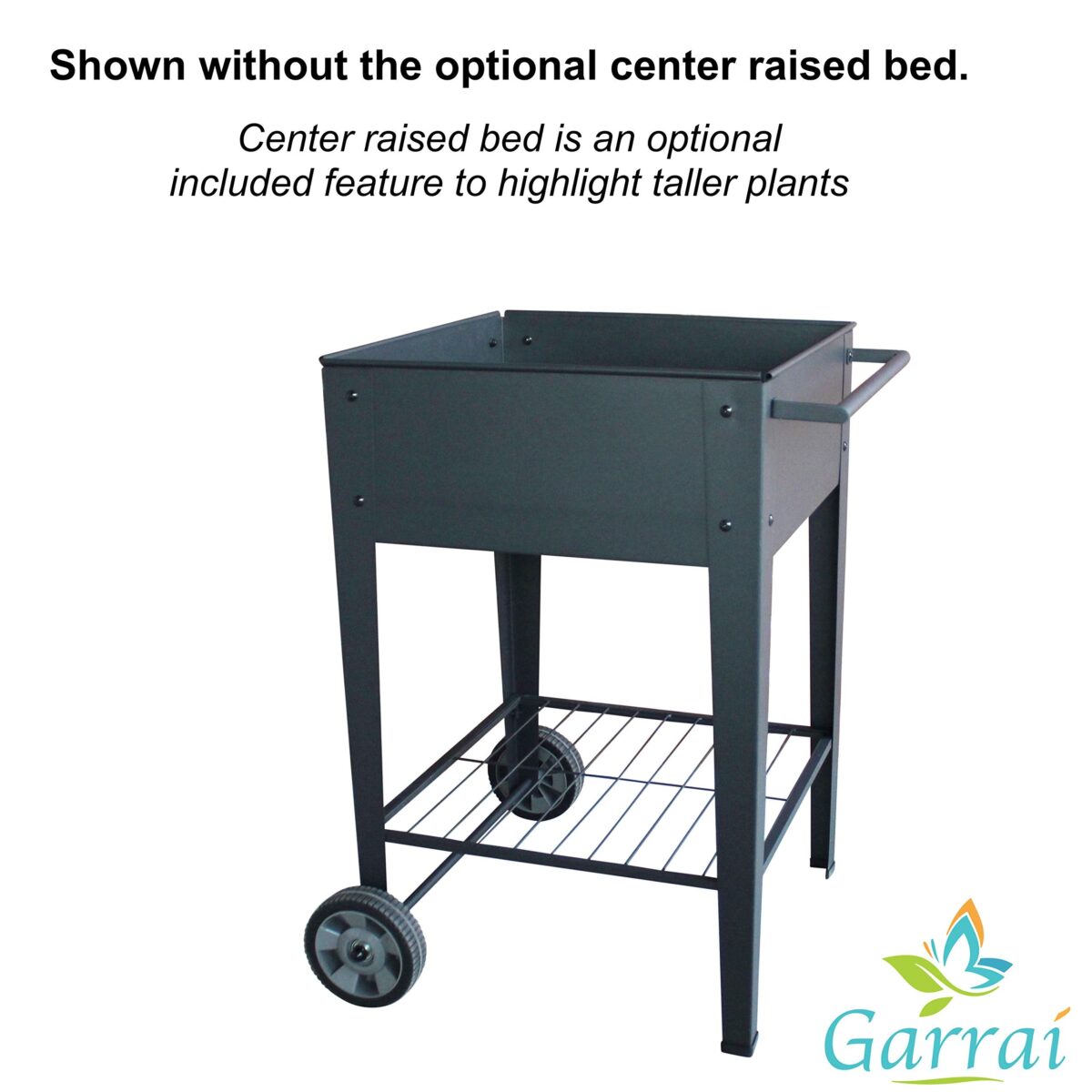 GarraÌ Raised Planter Box, Movable Garden Cart with Wheels, Outdoor. (New)