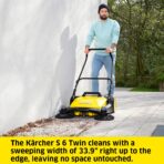 Kärcher S 6 Twin Floor Sweeper: 33.9" Width, 10 Gallon Capacity, 32,300 Sq Ft/Hour. (New)