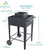 GarraÌ Raised Planter Box, Movable Garden Cart with Wheels, Outdoor. (New)