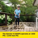 Kärcher K1800PS Pressure Washer: 2250 PSI, 3 Nozzles, Detergent Tank, 1.2 GPM. (New)