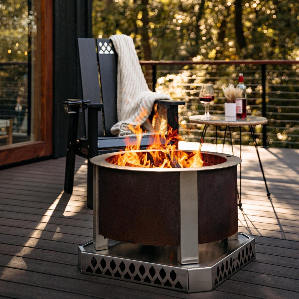 Breeo Smokeless FirePit X Series 24, Corten Steel, 27.5" - Ideal for Families (New)