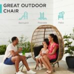 Best Choice Wicker Egg Chair: Oversized Lounger, 440lb Capacity, 4 Cushions. (New)