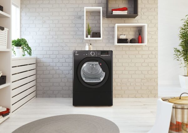 Hoover HLEV9DGB Freestanding Vented Tumble Dryer, Sensor Dry, 9 kg Load, Black (New)