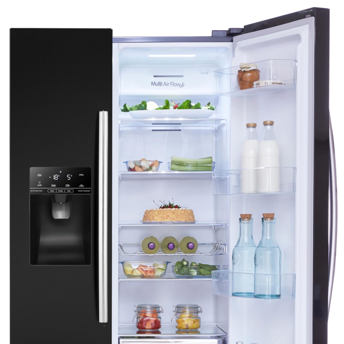 Hisense RS694N4IBF Side-by-Side Fridge Freezer, 562L, Black (New)