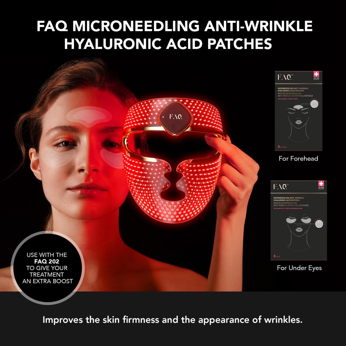 FAQ 202 Smart Anti-Aging Mask: NIR, LED Therapy, Microneedling Patches (New)