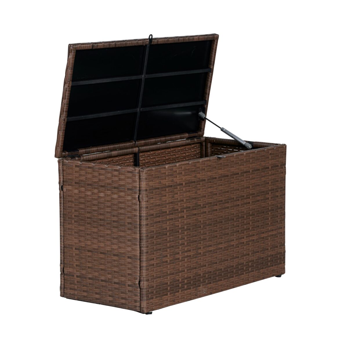 happimess TRK1000B Nino 31.5" Storage Box, Faux Wicker, Soft-Close, Brown. (New)