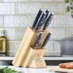 Cooks Professional 6-Piece Knife Set, Bamboo Block, German Steel, Kitchen (New)