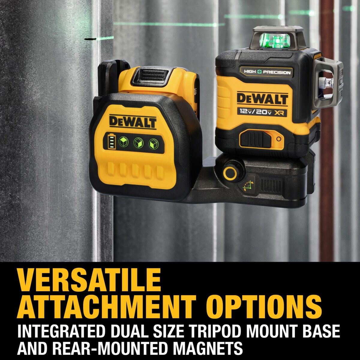 DEWALT 12V/20V MAX XR Line Laser, 3x360° Green, Battery & Charger Included (DCLE34033D1) (New)