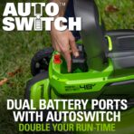 Greenworks 48V 21" Brushless Self-Propelled Lawn Mower, Blower, (4) 4.0Ah Batteries. (New)