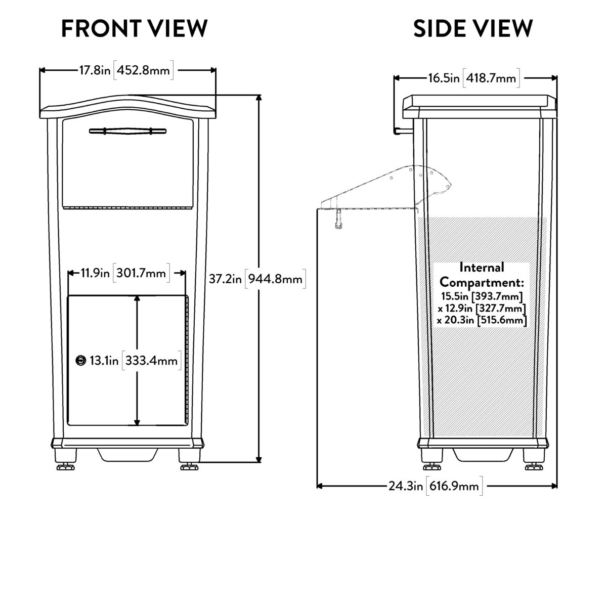 Architectural Mailboxes 6900B Elephantrunk Parcel Drop Box Black (New)