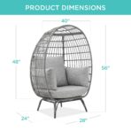 Best Choice Wicker Egg Chair: Oversized Lounger, 440lb Capacity, 4 Cushions. (New)