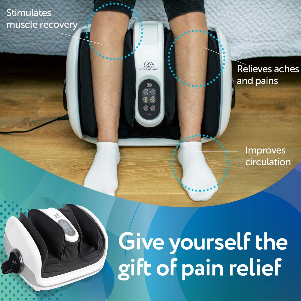 Cloud Massage Shiatsu Foot Massager, Heat Therapy, Deep Tissue, Circulation (New)