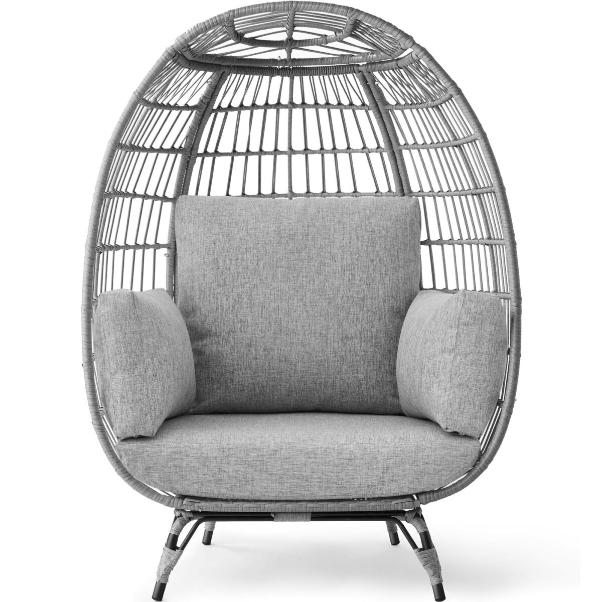 Best Choice Wicker Egg Chair: Oversized Lounger, 440lb Capacity, 4 Cushions. (New)