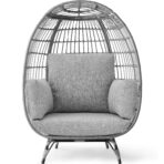 Best Choice Wicker Egg Chair: Oversized Lounger, 440lb Capacity, 4 Cushions. (New)