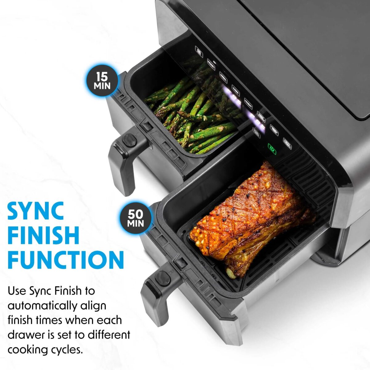 Baridi DH172 Dual Zone Air Fryer: 8L, 8-in-1, Oil-Free, Touch Control. (New)