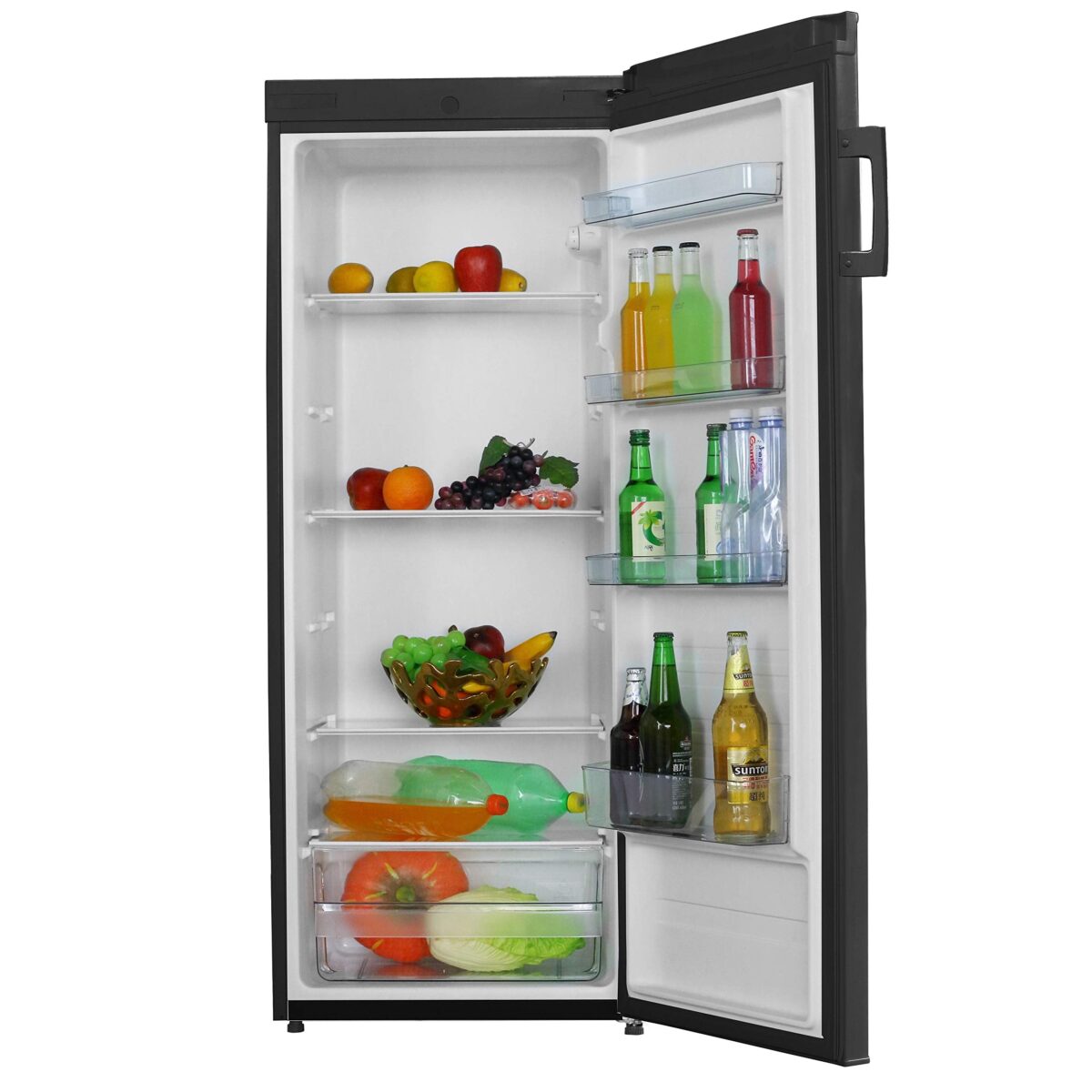 Cookology Tall Upright Fridge & Freezer Pack in Black, 55 x 142cm tall, Side-by-Side (New)