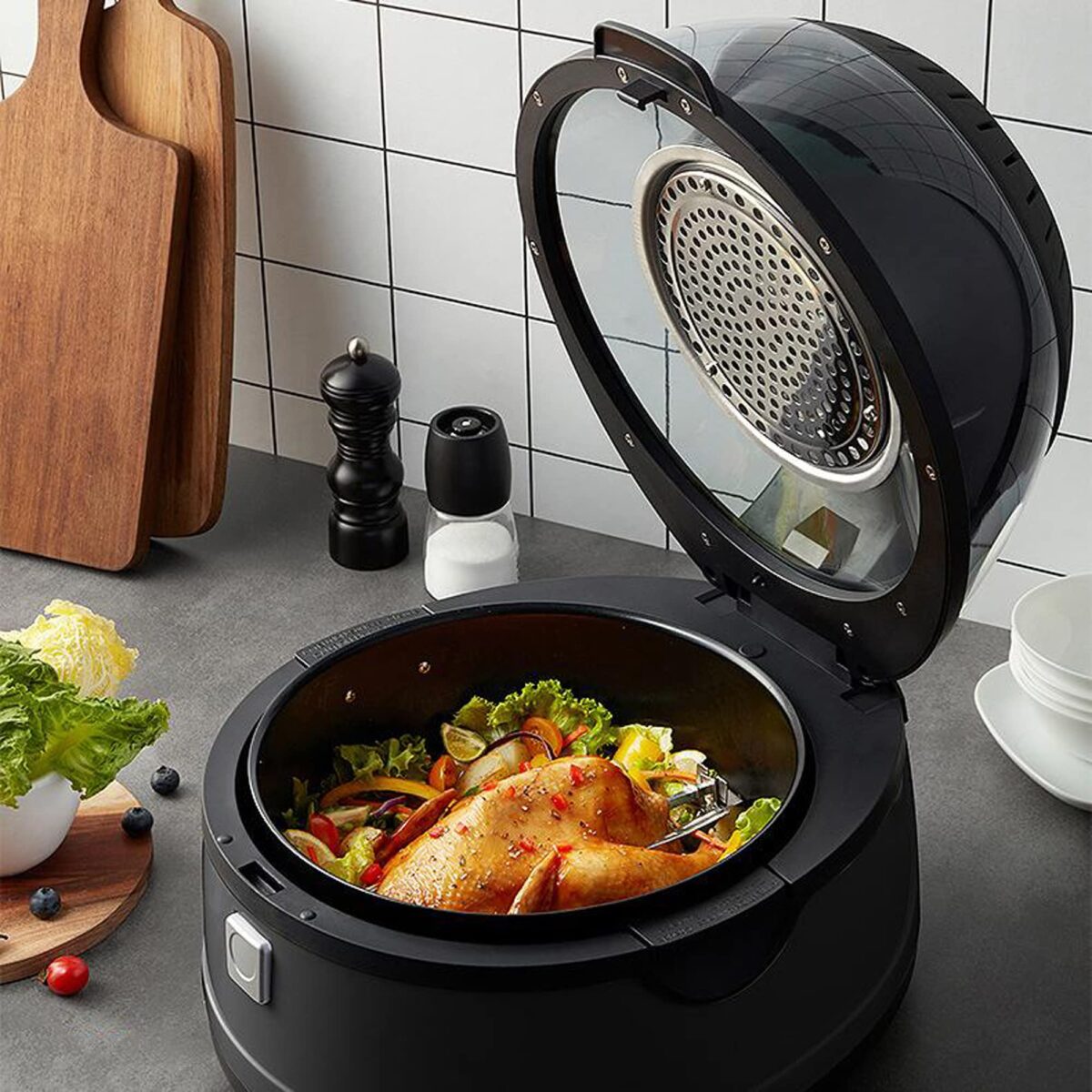 1100W Commercial Air Fryer, 13L Multifunctional Toaster, 230°C Digital Display (New)