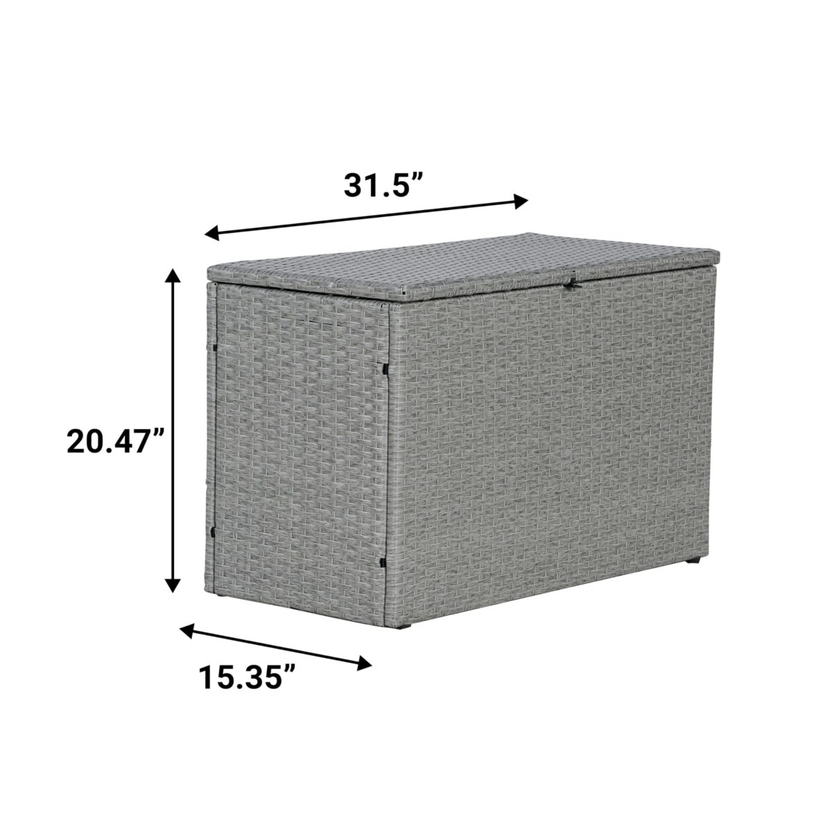 happimess TRK1000A Nino 31.5" Storage Box, Faux Wicker, Soft-Close, Gray. (New)