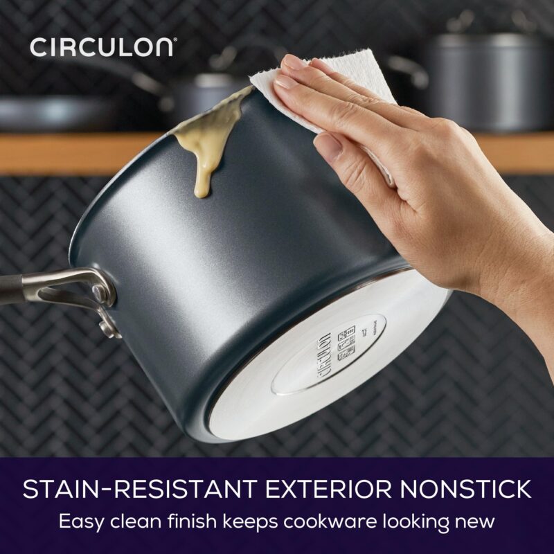 Circulon Scratch Defense Induction Pan Set of 5, Non-Stick, Oven Safe, Grey (New)