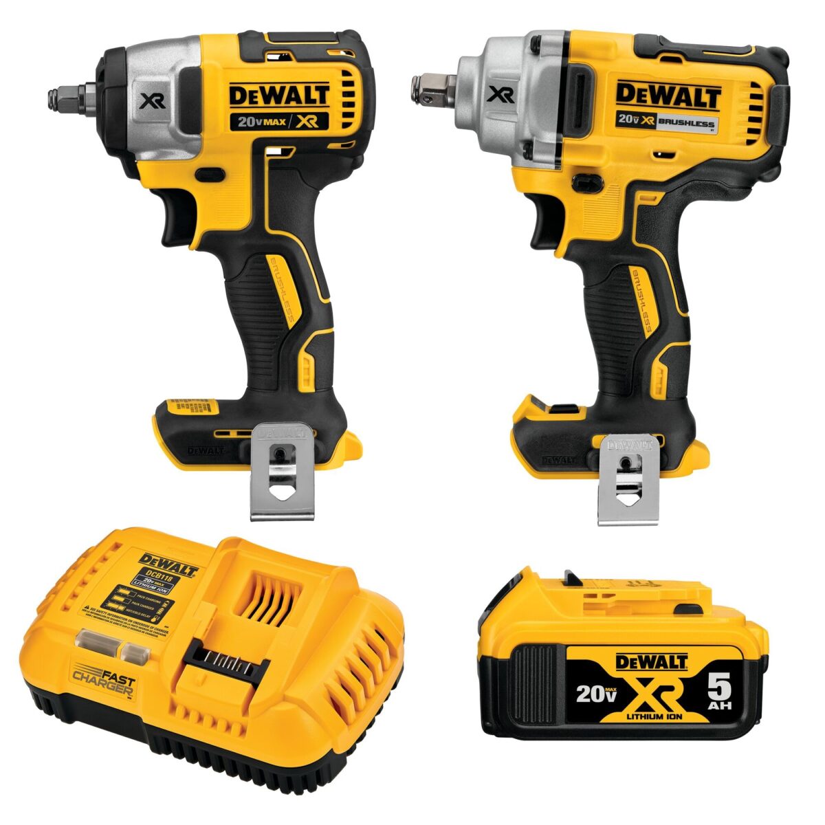 DEWALT 20V MAX Impact Wrench 2-Tool Kit w/ 5Ah Battery (New)