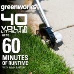 Greenworks 40V 8" Brushless Edger, 4.0Ah Battery and Charger Included (New)