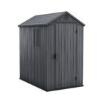 Keter Darwin 6x4 Outdoor Shed: Single Door, Wood Look, Fade-Free, 15-Year Warranty (New)