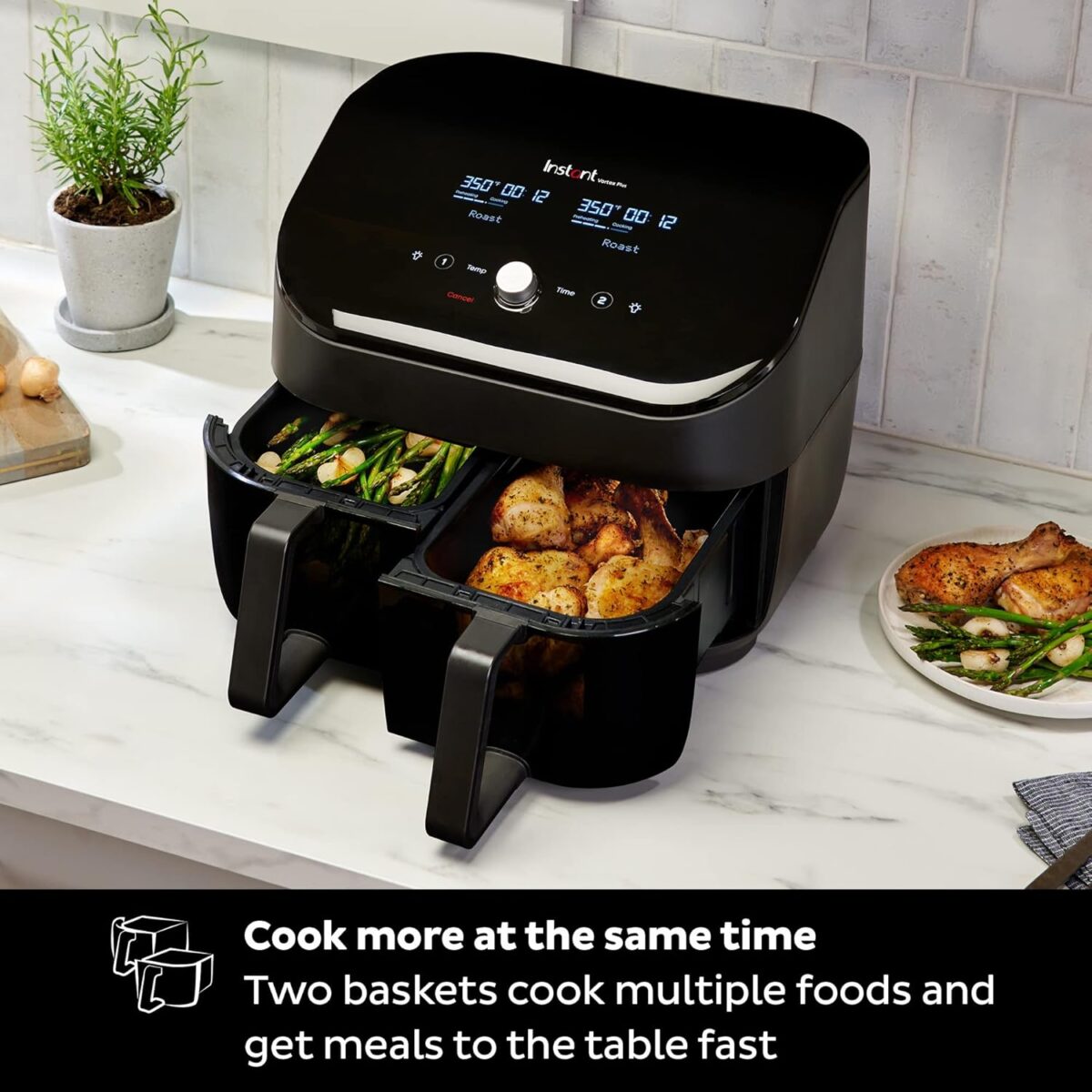 Instant Pot Vortex Plus XL 8QT: 8-in-1 Air Fryer, ClearCook, Custom Program (New)