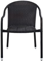 Crosley Palm Harbor 4-Piece Stackable Outdoor Chair Set, Wicker, Brown (New)