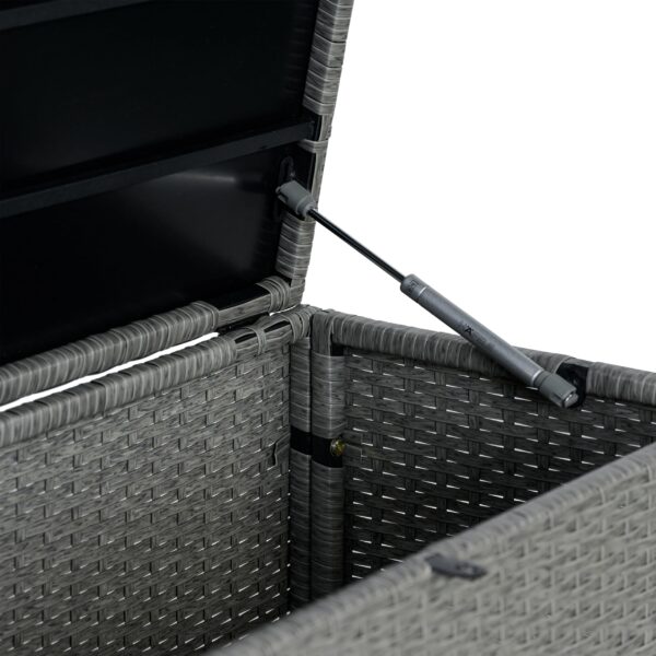 happimess TRK1000A Nino 31.5" Storage Box, Faux Wicker, Soft-Close, Gray. (New)