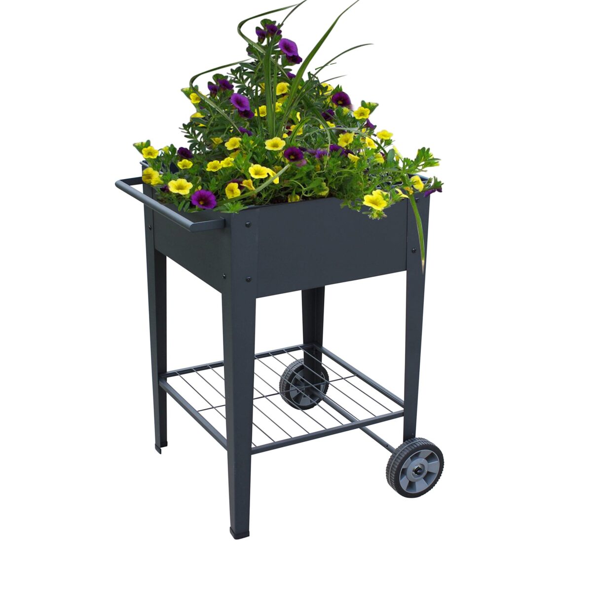 GarraÌ Raised Planter Box, Movable Garden Cart with Wheels, Outdoor. (New)